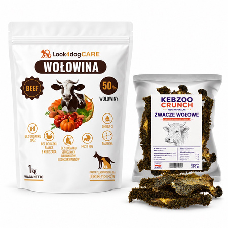 Starter dla Twojego pupila – Look4dog CARE Wołowina + żwacze wołowe